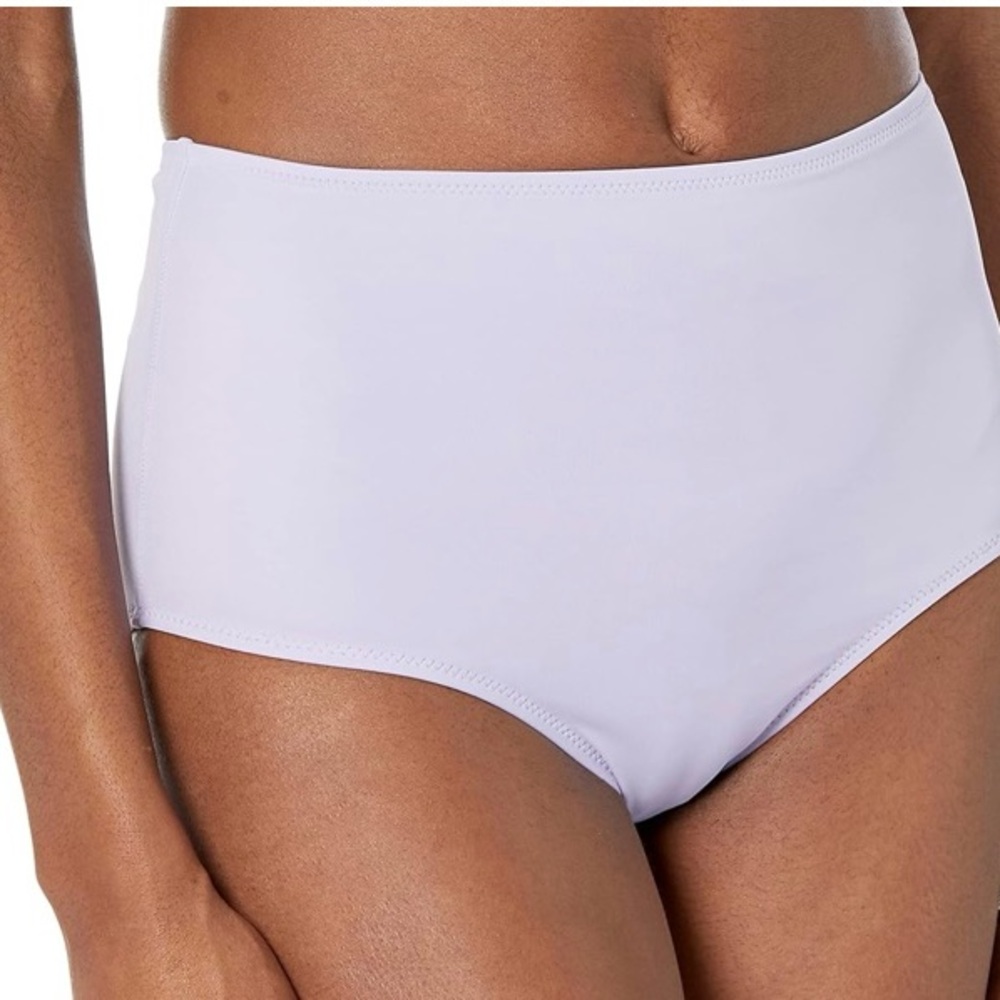 Amazon Essentials Women's High Waist Swim Bottoms in Lavender